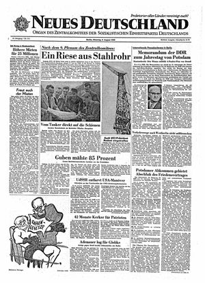 Neues Deutschland Online-Archiv vom 02.08.1960