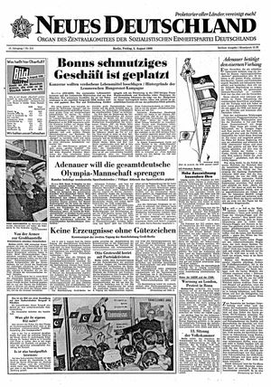 Neues Deutschland Online-Archiv vom 05.08.1960