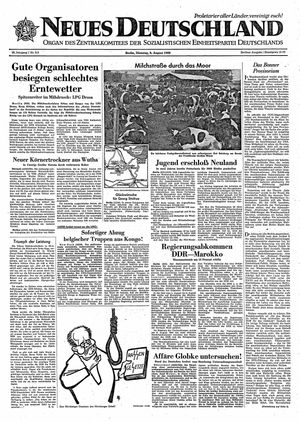Neues Deutschland Online-Archiv vom 09.08.1960