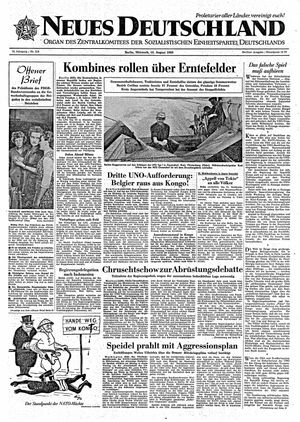 Neues Deutschland Online-Archiv vom 10.08.1960