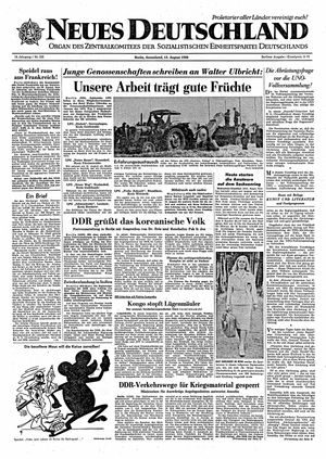 Neues Deutschland Online-Archiv vom 13.08.1960