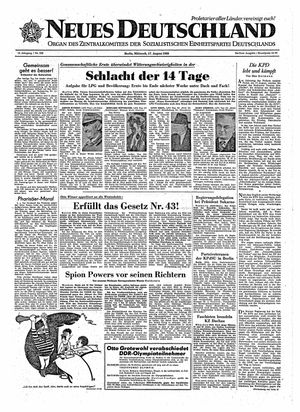 Neues Deutschland Online-Archiv vom 17.08.1960