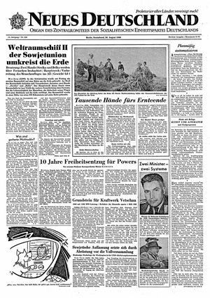 Neues Deutschland Online-Archiv vom 20.08.1960