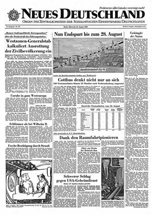 Neues Deutschland Online-Archiv vom 24.08.1960