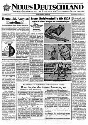 Neues Deutschland Online-Archiv vom 28.08.1960