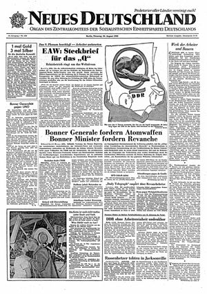 Neues Deutschland Online-Archiv vom 30.08.1960