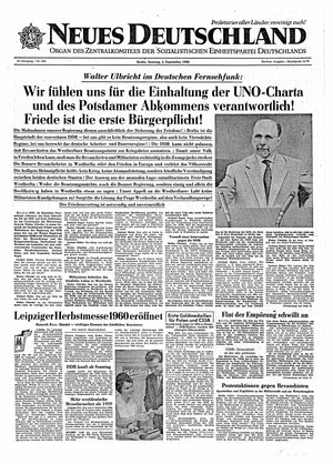 Neues Deutschland Online-Archiv vom 04.09.1960