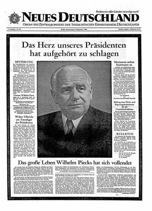 Neues Deutschland Online-Archiv vom 08.09.1960
