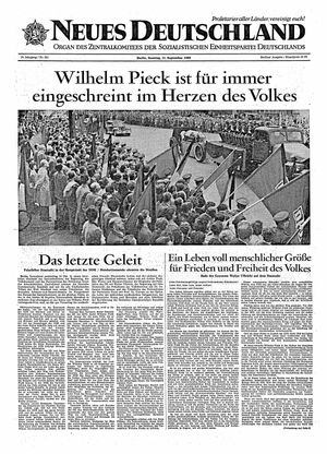 Neues Deutschland Online-Archiv vom 11.09.1960