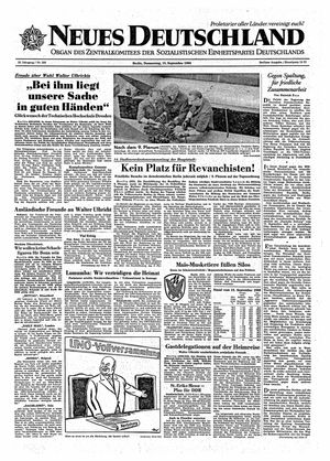 Neues Deutschland Online-Archiv vom 15.09.1960