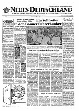 Neues Deutschland Online-Archiv vom 18.09.1960