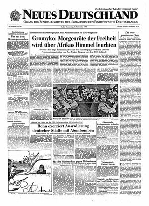 Neues Deutschland Online-Archiv vom 22.09.1960