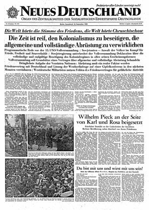 Neues Deutschland Online-Archiv vom 24.09.1960