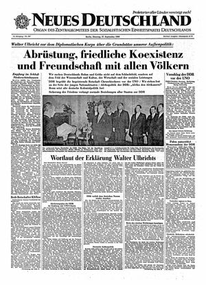 Neues Deutschland Online-Archiv vom 27.09.1960