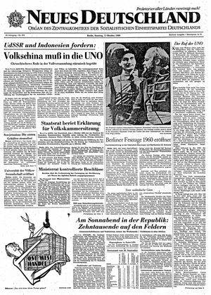 Neues Deutschland Online-Archiv on Oct 2, 1960