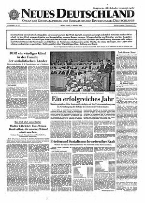 Neues Deutschland Online-Archiv vom 07.10.1960