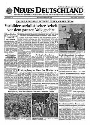Neues Deutschland Online-Archiv vom 08.10.1960