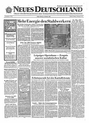 Neues Deutschland Online-Archiv vom 10.10.1960