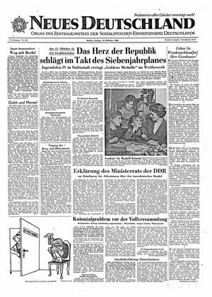 Neues Deutschland Online-Archiv on Oct 14, 1960