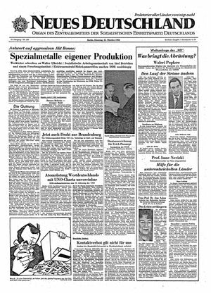 Neues Deutschland Online-Archiv vom 25.10.1960