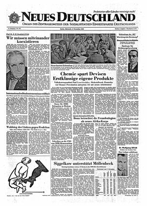 Neues Deutschland Online-Archiv vom 09.11.1960