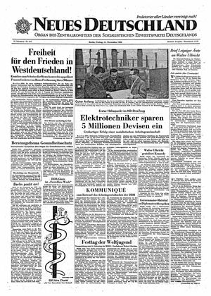 Neues Deutschland Online-Archiv vom 11.11.1960