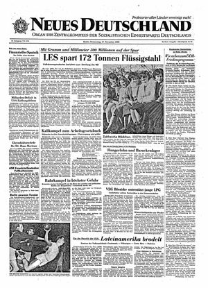 Neues Deutschland Online-Archiv vom 17.11.1960