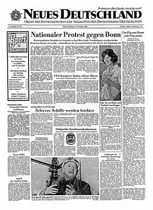 Neues Deutschland Online-Archiv vom 21.11.1960