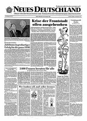 Neues Deutschland Online-Archiv vom 23.11.1960