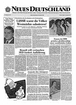 Neues Deutschland Online-Archiv vom 24.11.1960