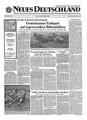 Neues Deutschland Online-Archiv vom 05.12.1960