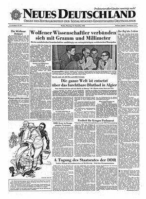 Neues Deutschland Online-Archiv vom 13.12.1960