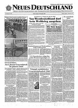 Neues Deutschland Online-Archiv vom 30.12.1960