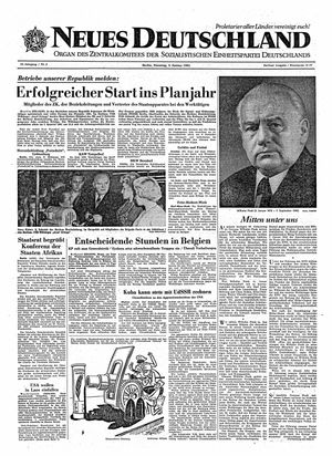 Neues Deutschland Online-Archiv vom 03.01.1961