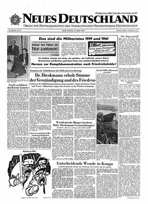 Neues Deutschland Online-Archiv vom 15.01.1961