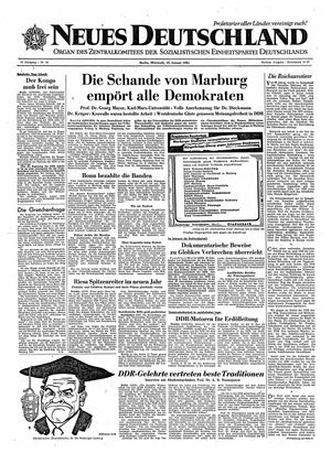Neues Deutschland Online-Archiv vom 18.01.1961