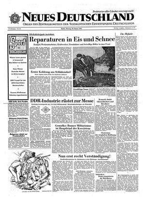 Neues Deutschland Online-Archiv vom 23.01.1961