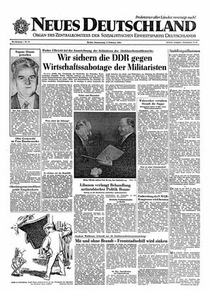 Neues Deutschland Online-Archiv vom 02.02.1961