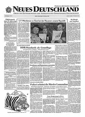 Neues Deutschland Online-Archiv vom 23.02.1961