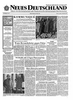 Neues Deutschland Online-Archiv vom 20.03.1961