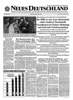 Neues Deutschland Online-Archiv vom 23.03.1961
