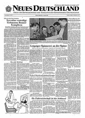 Neues Deutschland Online-Archiv vom 12.04.1961