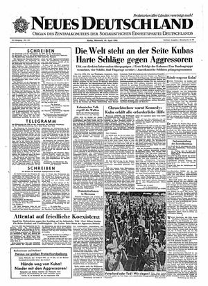 Neues Deutschland Online-Archiv vom 19.04.1961