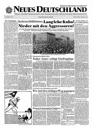 Neues Deutschland Online-Archiv vom 20.04.1961