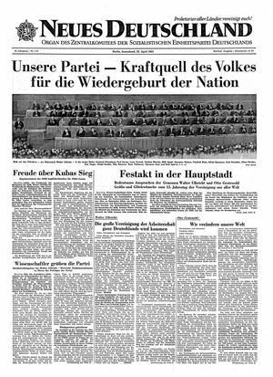 Neues Deutschland Online-Archiv vom 22.04.1961