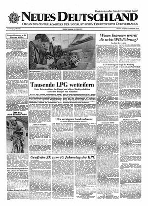 Neues Deutschland Online-Archiv vom 14.05.1961