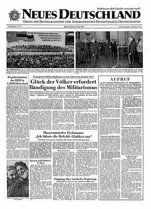 Neues Deutschland Online-Archiv vom 23.06.1961