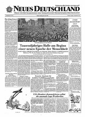 Neues Deutschland Online-Archiv vom 25.06.1961