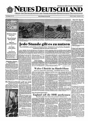 Neues Deutschland Online-Archiv vom 26.06.1961