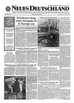 Neues Deutschland Online-Archiv vom 03.07.1961